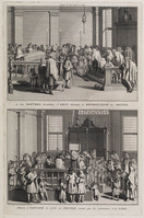 KG 11817
<br/>
Zegening van het volk door Joodse Priesters & Het Tonen van de wetrollen aan het volk voor de lezing
<br/>
<em>Picart, Bernard (1673-1733)</em>